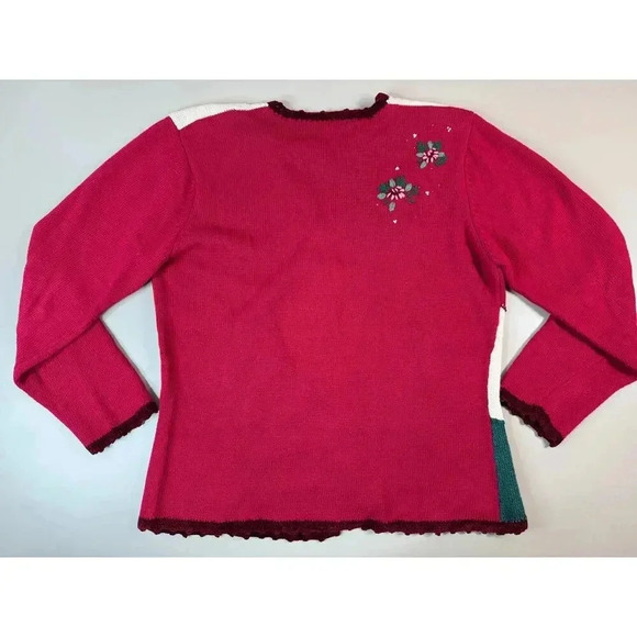 Vintage Susan Bristol Hand Embroidered Christmas Sweater Holiday Party Classic L - Picture 12 of 12